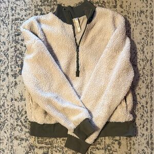 Fabletics Cream Sherpa Quarter Zip